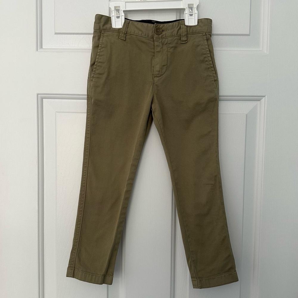 Nordstrom Boys Slim Straight Lego Chinos Olive Aloe Green Khaki Pants Sz 4
